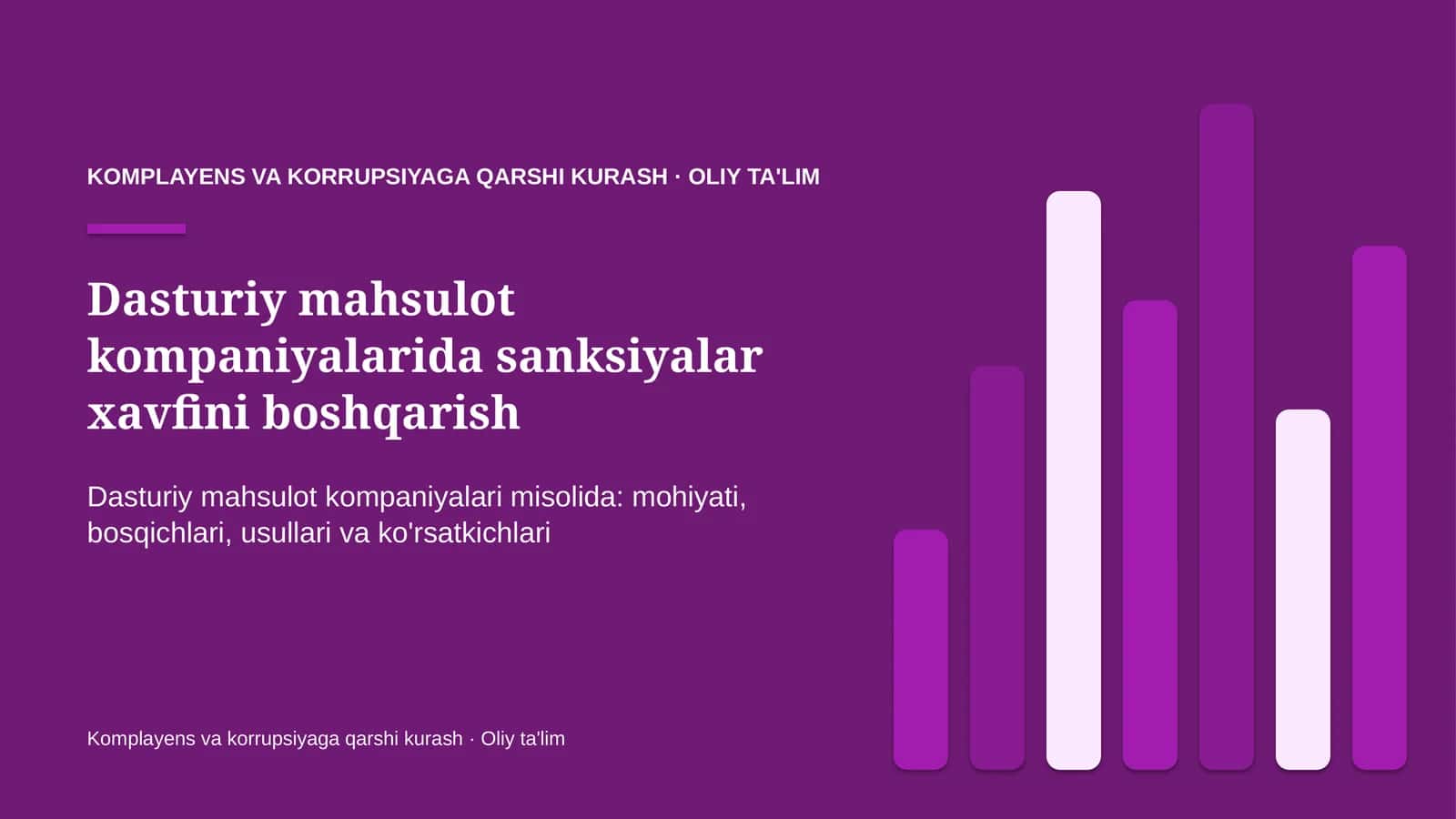 Dasturiy mahsulot kompaniyalarida sanksiyalar xavfini boshqarish