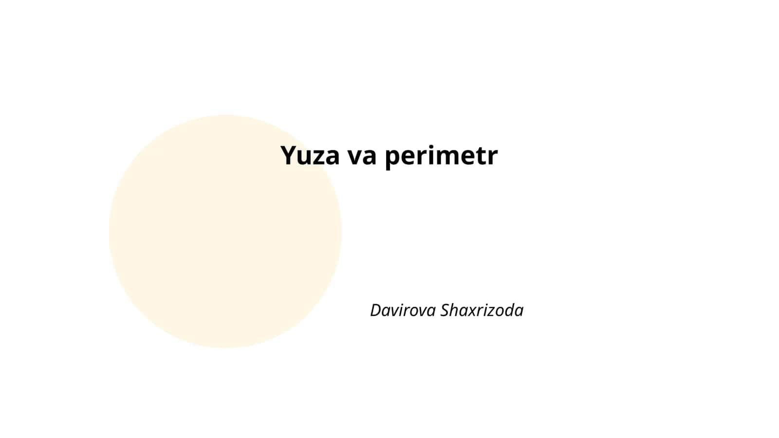 To'g'ri to'rtburchak yuzasi va perimetri