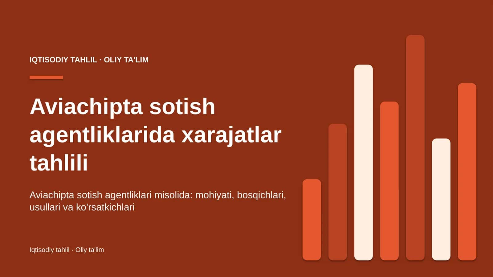 Aviachipta sotish agentliklarida xarajatlar tahlili