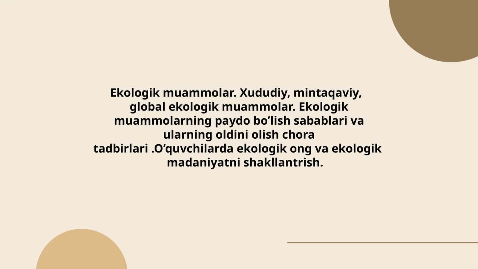 Ekologik Muammolar