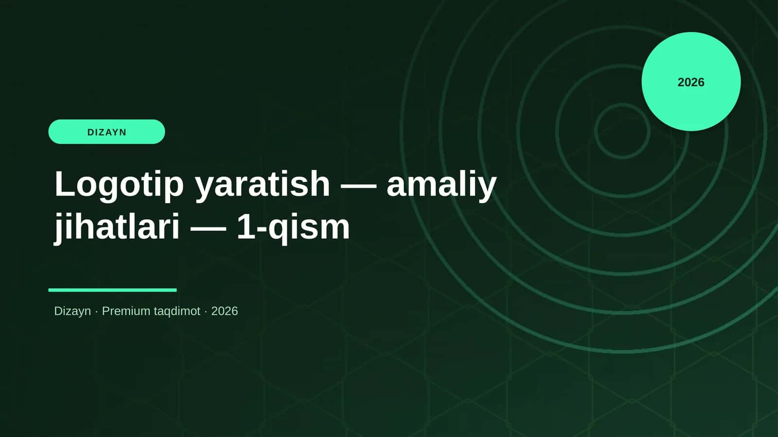 Logotip yaratish — amaliy jihatlari — 1-qism