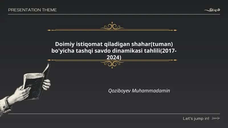Doimiy istiqomat qiladigan shahar(tuman) bo'yicha tashqi savdo dinamikasi tahlili(2017-2024)