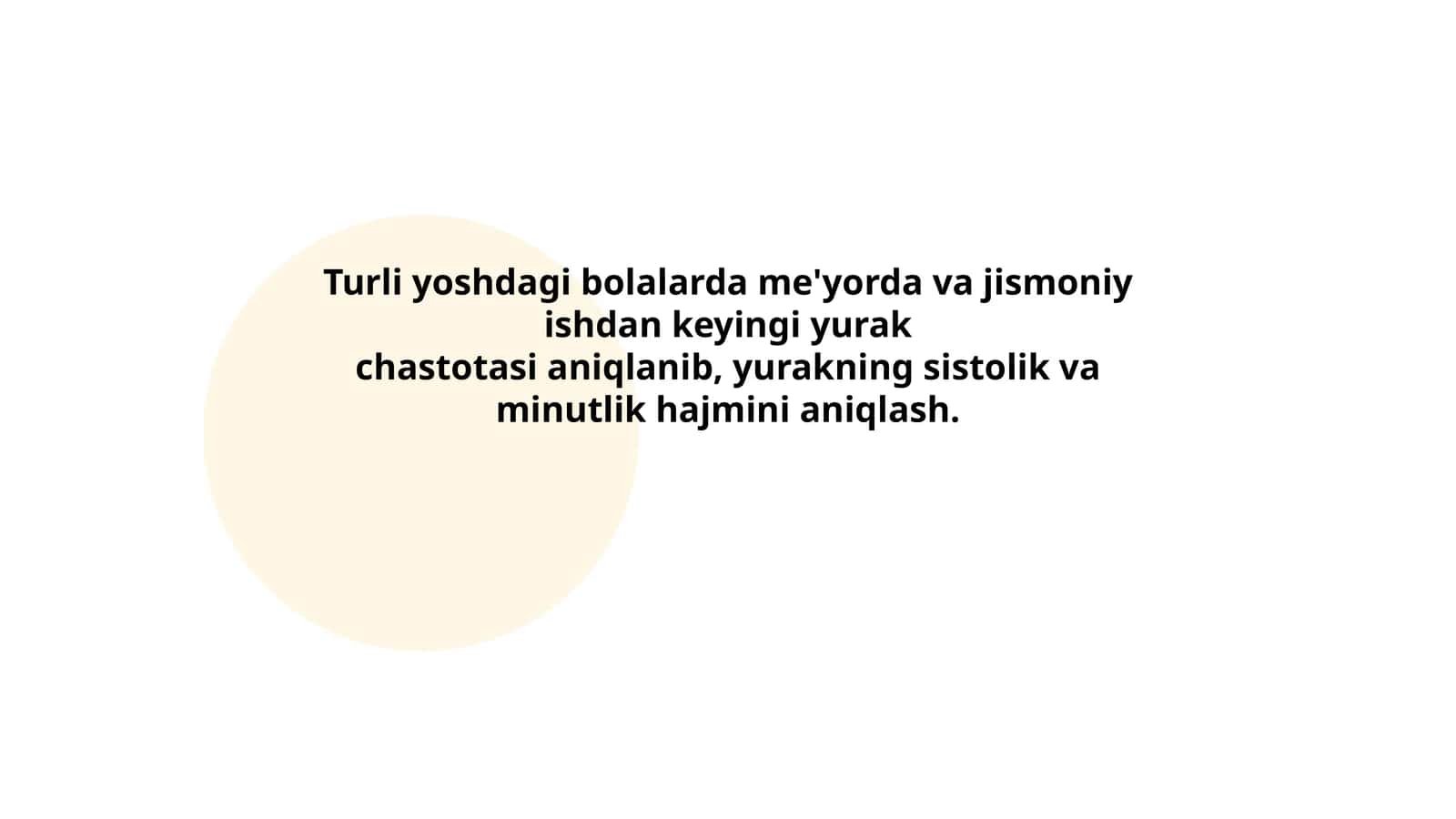 Turli yoshdagi bolalarda yurak chastotasi me'yori