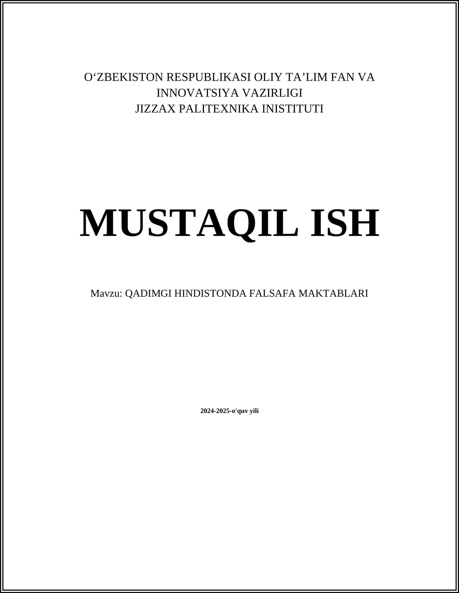 QADIMGI HINDISTONDA FALSAFA MAKTABLARI