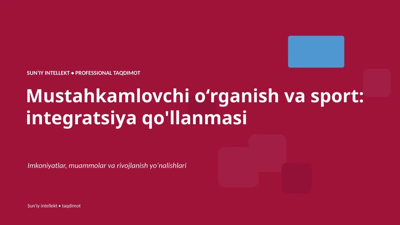 Mustahkamlovchi oʻrganish va sport: integratsiya qo'llanmasi