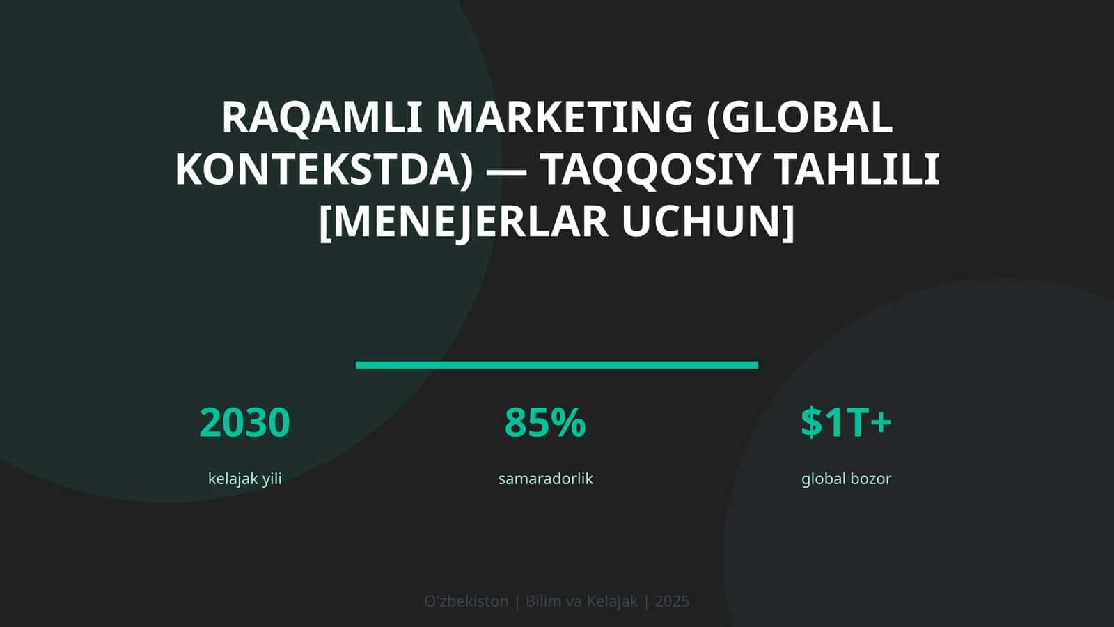 Raqamli marketing (global kontekstda) — taqqosiy tahlili [menejerlar uchun]