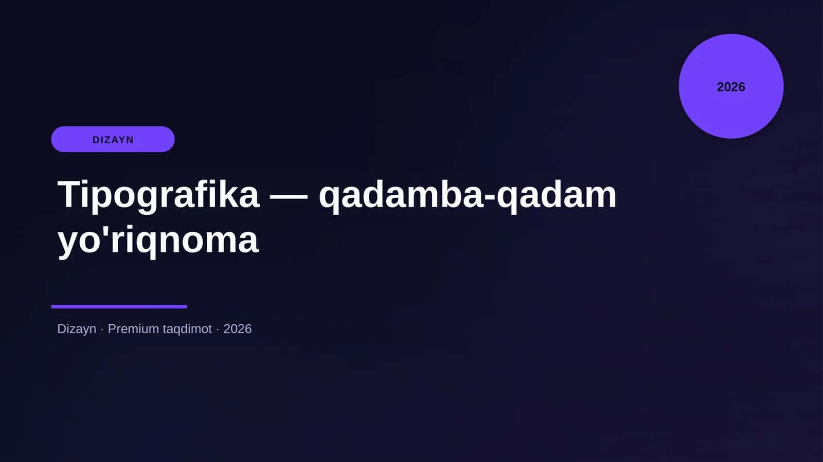 Tipografika — qadamba-qadam yo'riqnoma