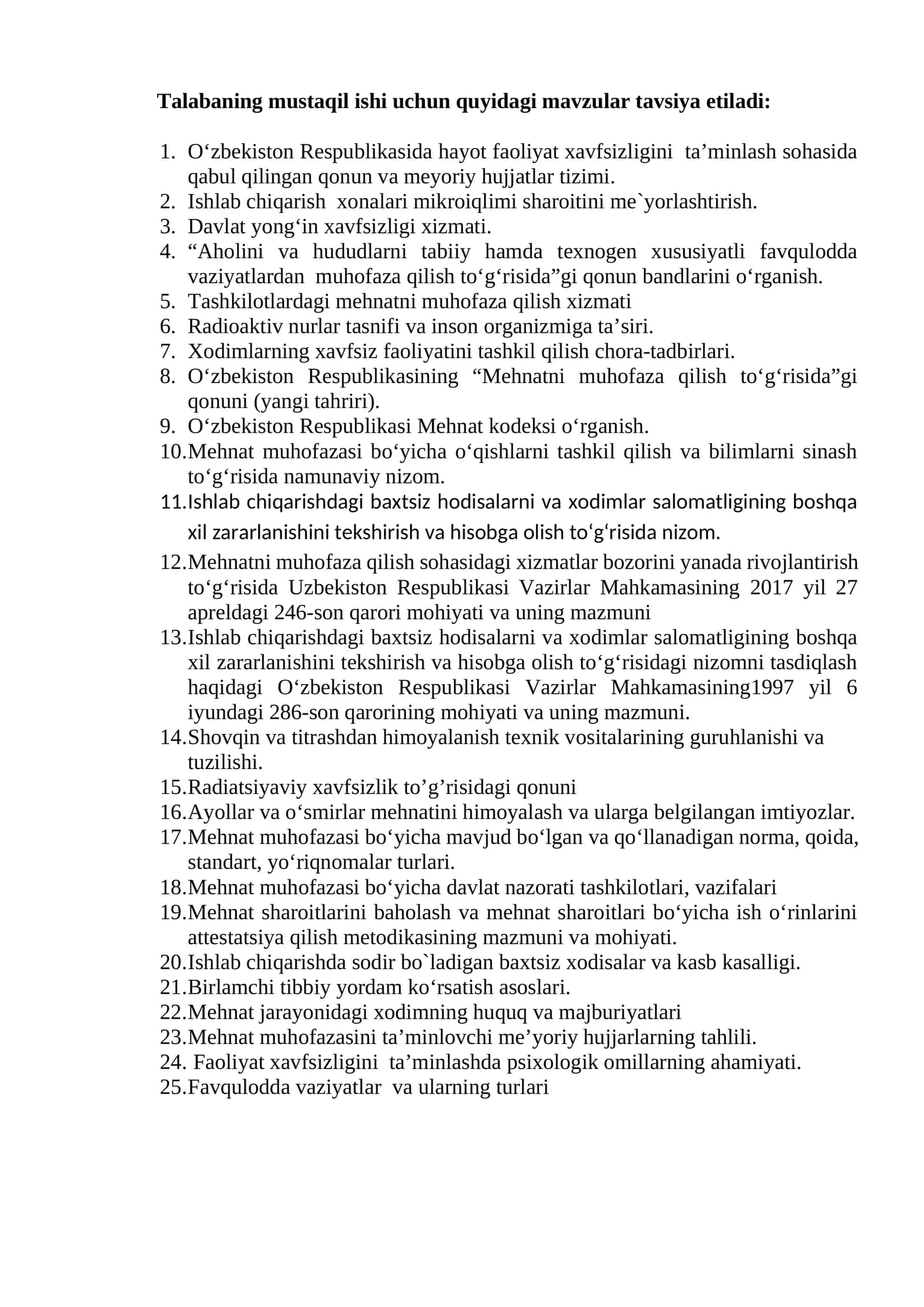 О‘zbekiston Respublikasi Mehnat kodeksi о‘rganish