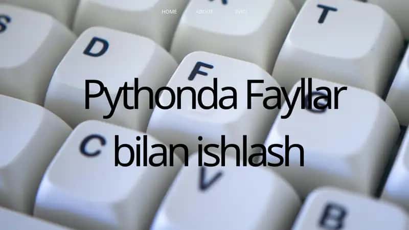 Pythonda Fayllar bilan ishlash