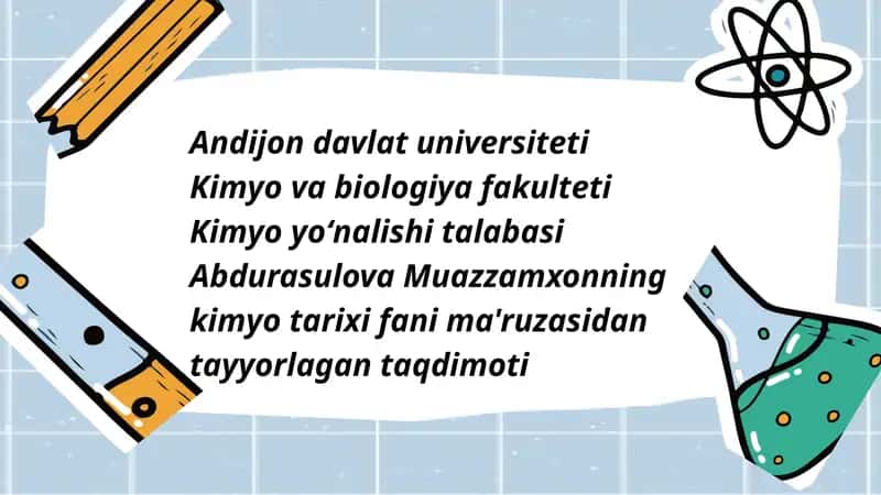 Kimyoning hozirgi zamon davri.Kvany kimyosi