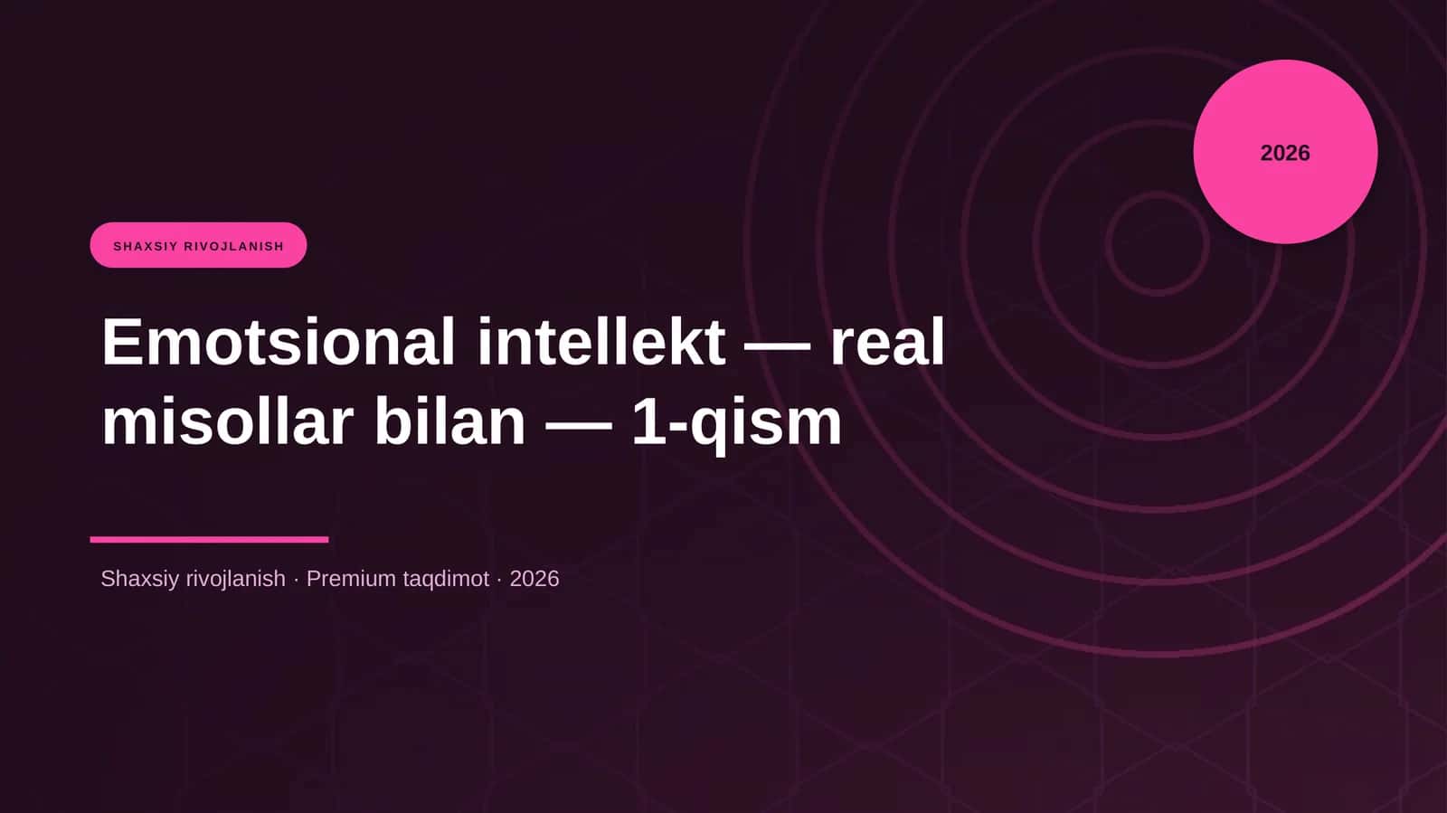 Emotsional intellekt — real misollar bilan — 1-qism