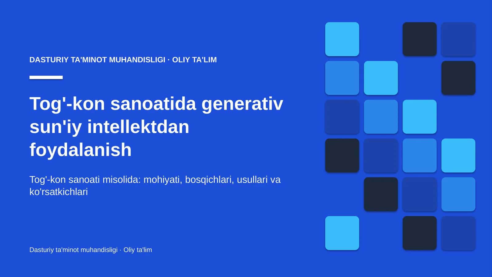 Tog'-kon sanoatida generativ sun'iy intellektdan foydalanish