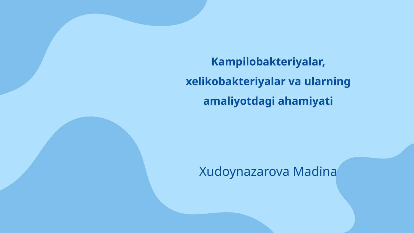 Kampilobakteriyalar, xelikobakteriyalar va ularning amaliyotdagi ahamiyati