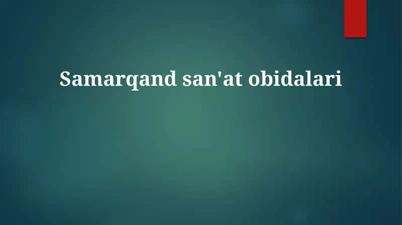 Samarqandsan'atobidalari