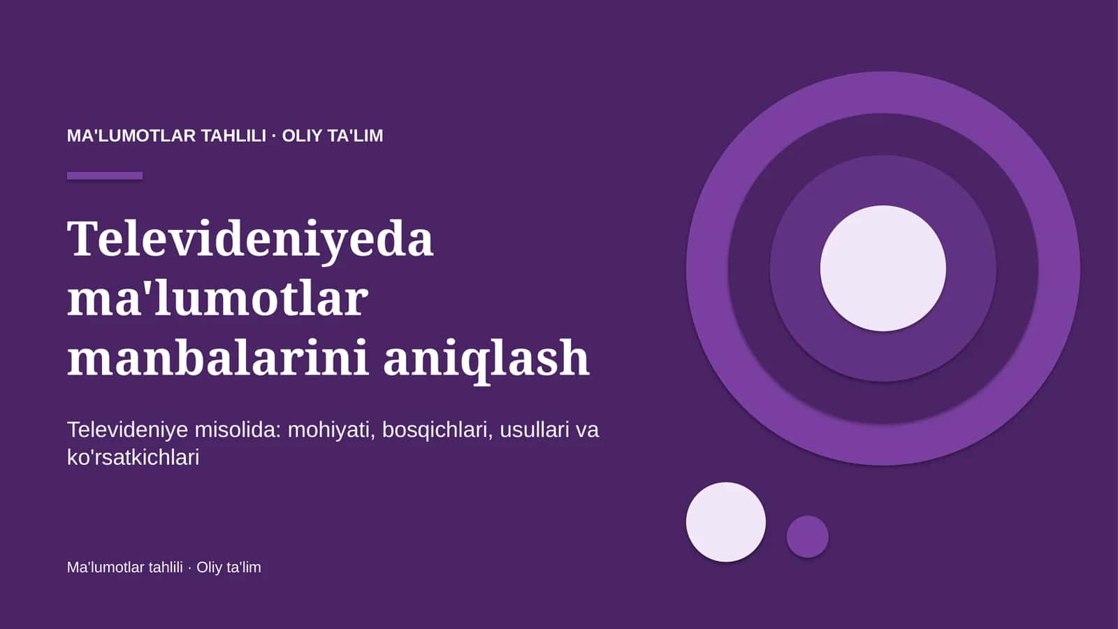 Televideniyeda ma'lumotlar manbalarini aniqlash
