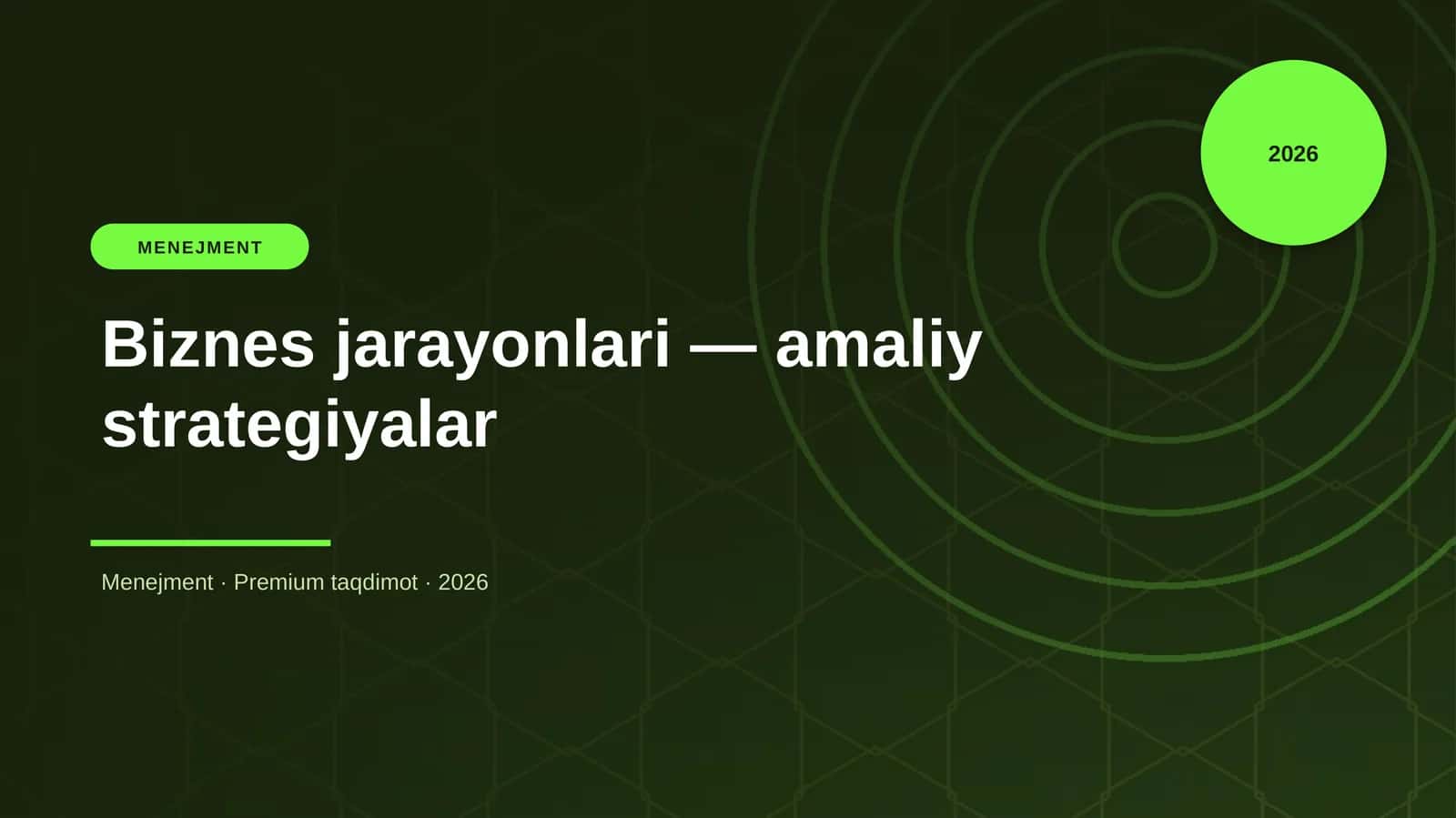 Biznes jarayonlari — amaliy strategiyalar