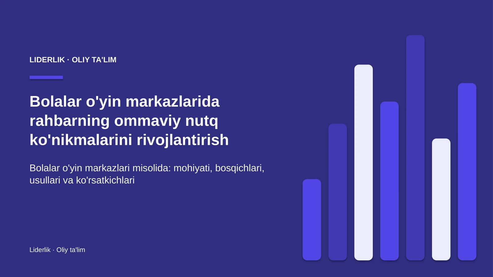 bolalar o'yin markazlarida rahbarning ommaviy nutq ko'nikmalarini rivojlantirish 3291