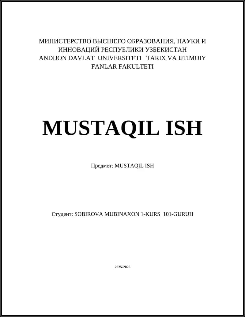 MUSTAQIL ISH
