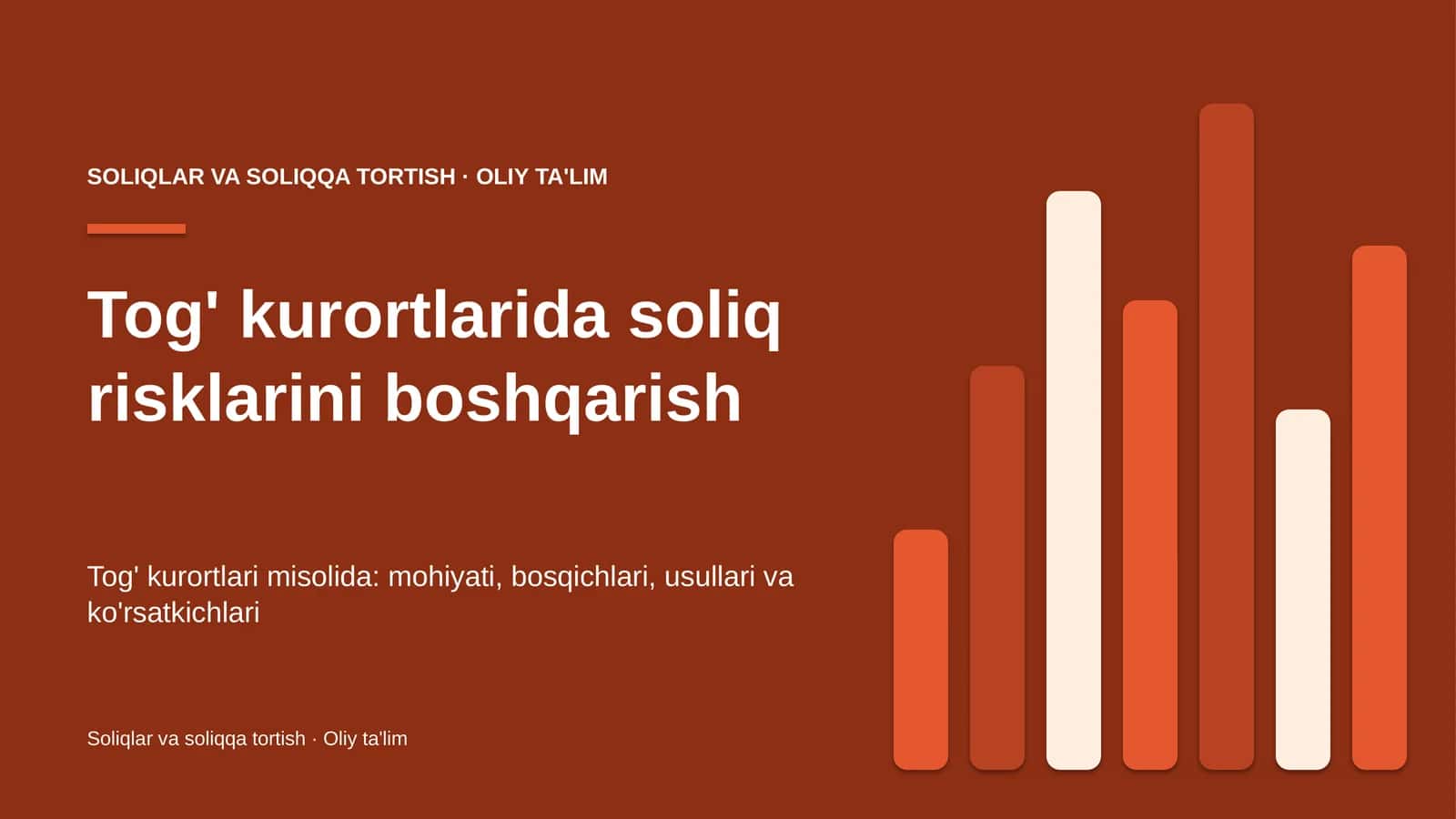 Tog' kurortlarida soliq risklarini boshqarish