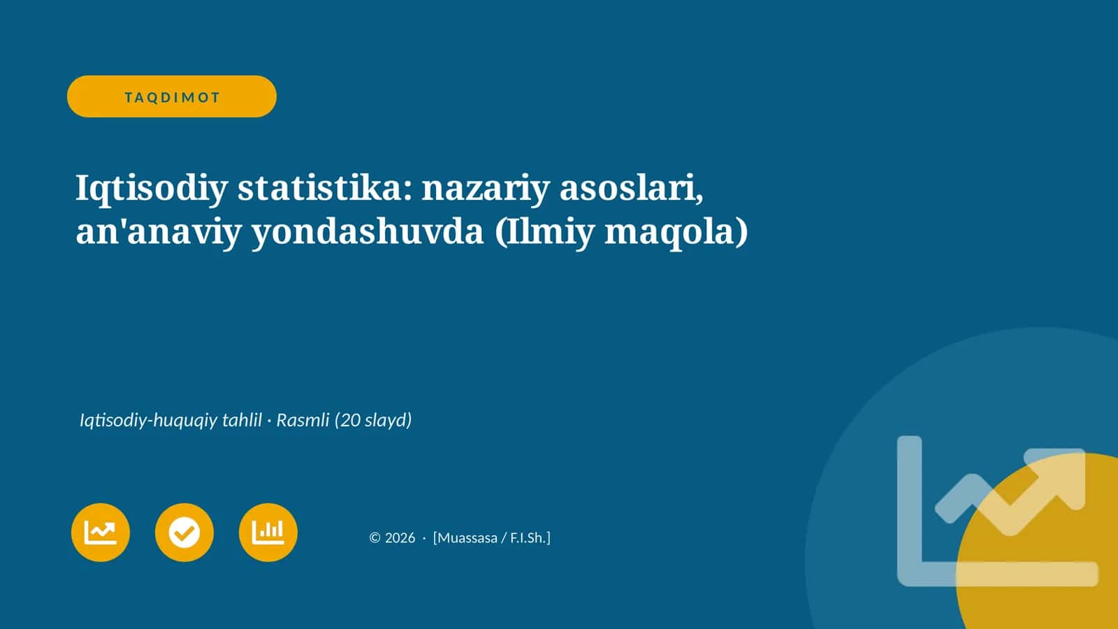 Iqtisodiy statistika: nazariy asoslari, an'anaviy yondashuvda (Ilmiy maqola)