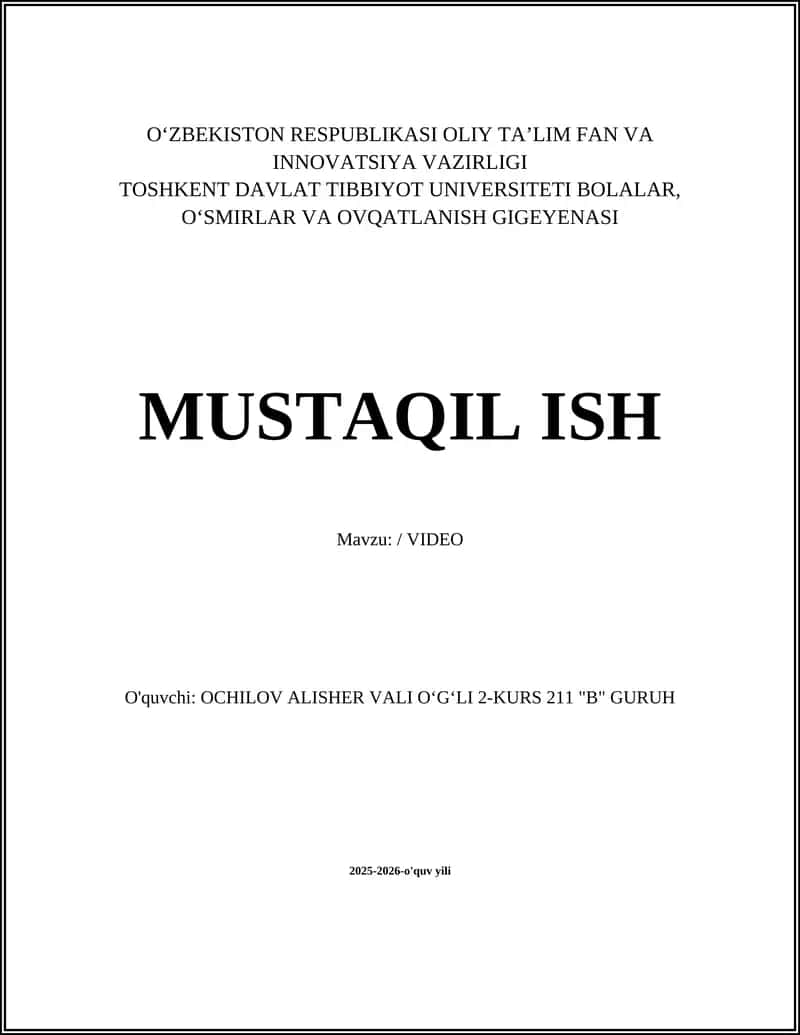 Video suratga olish asoslari