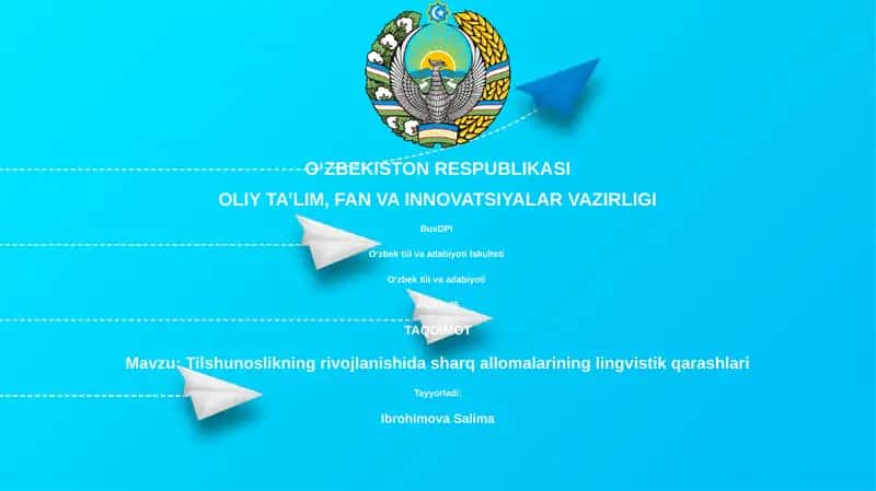 Tilshunoslikning rivojlanishida sharq allomalarining lingvistik qarashlari