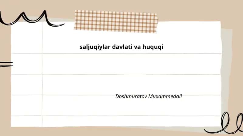 Saljuqiylar davlati va huquqi