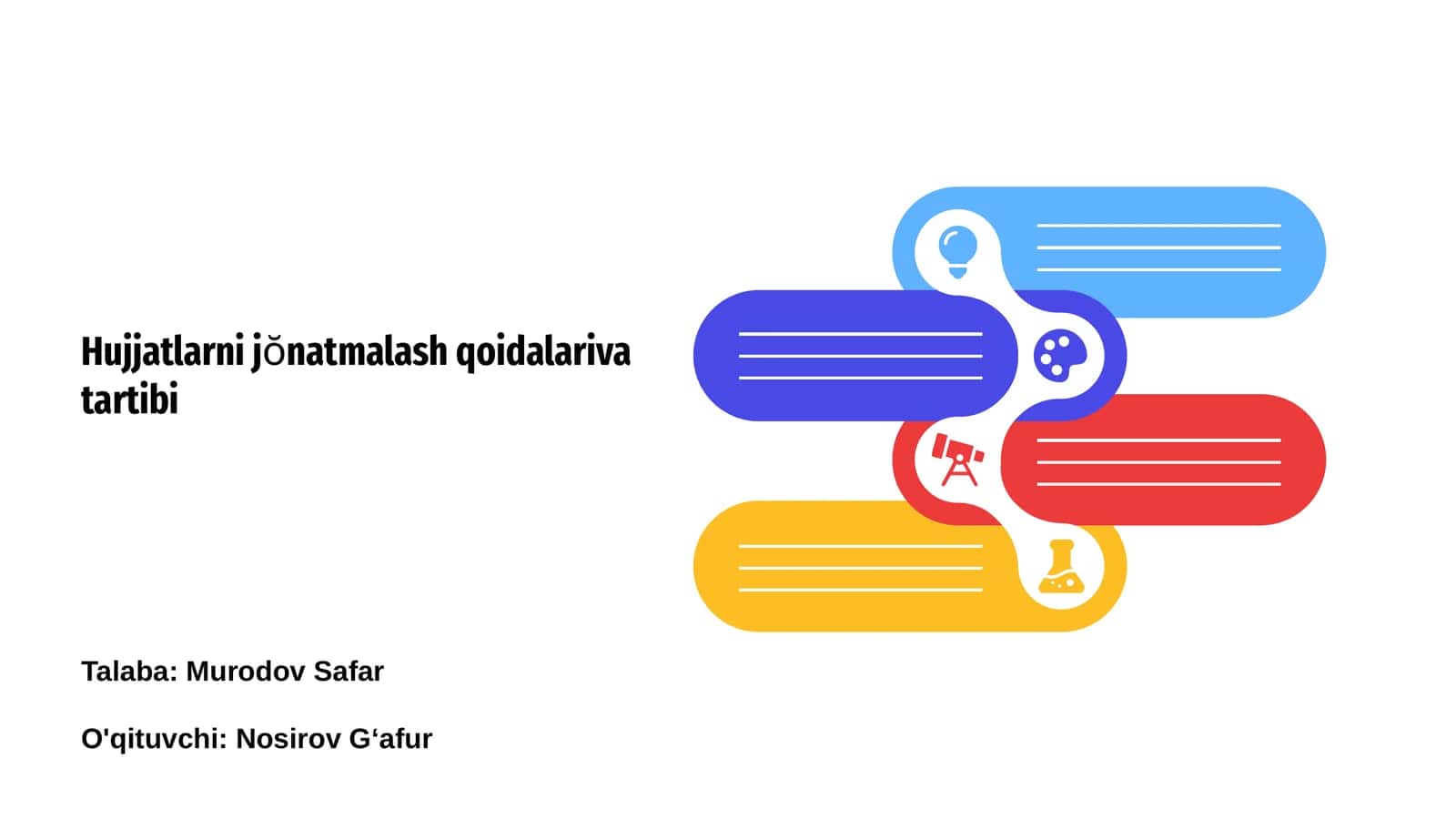 Hujjatlarni jŏnatmalash qoidalariva tartibi