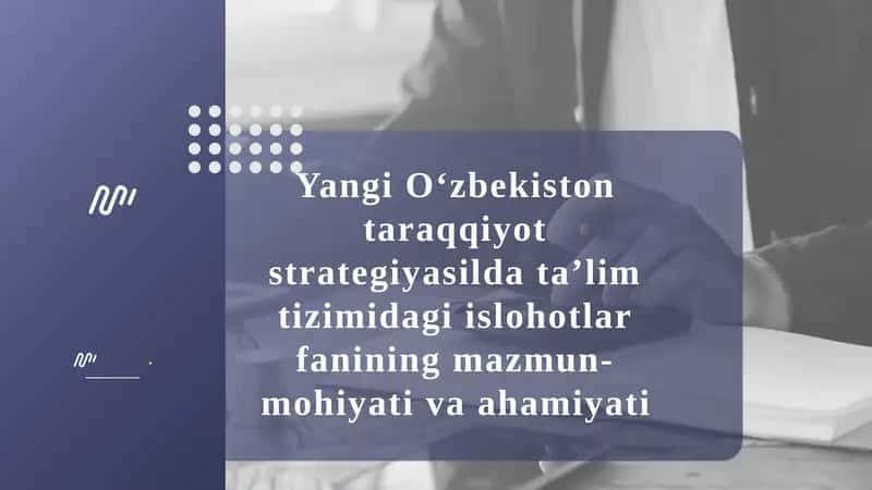 Yangi O‘zbekiston taraqqiyot strategiyasi