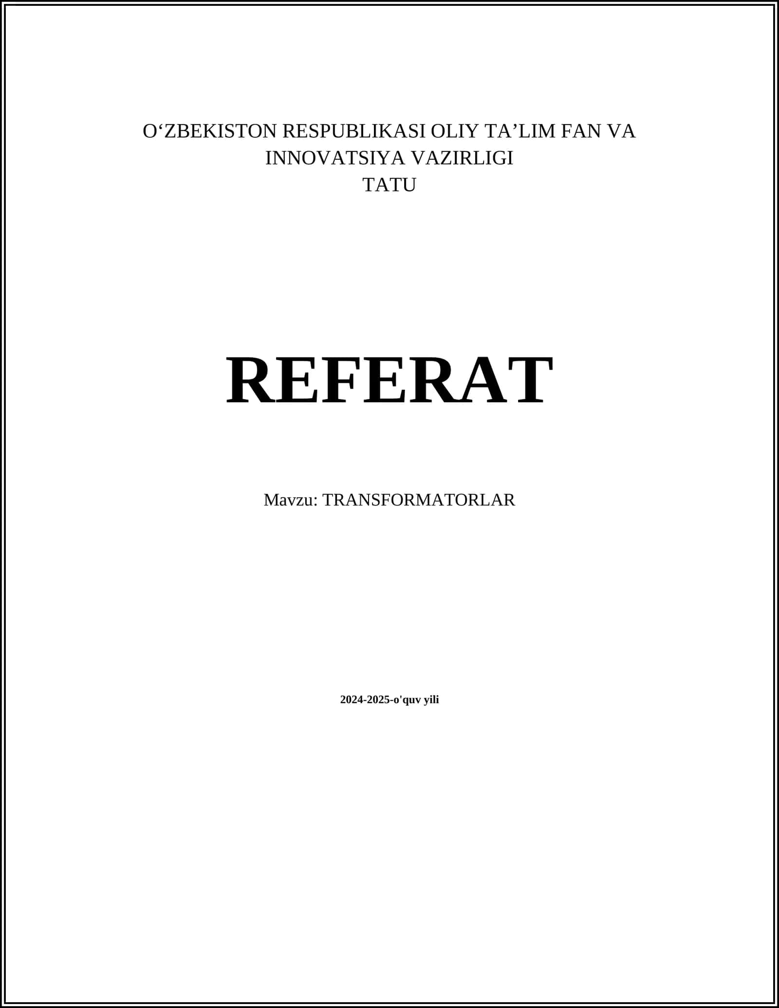 TRANSFORMATORLAR