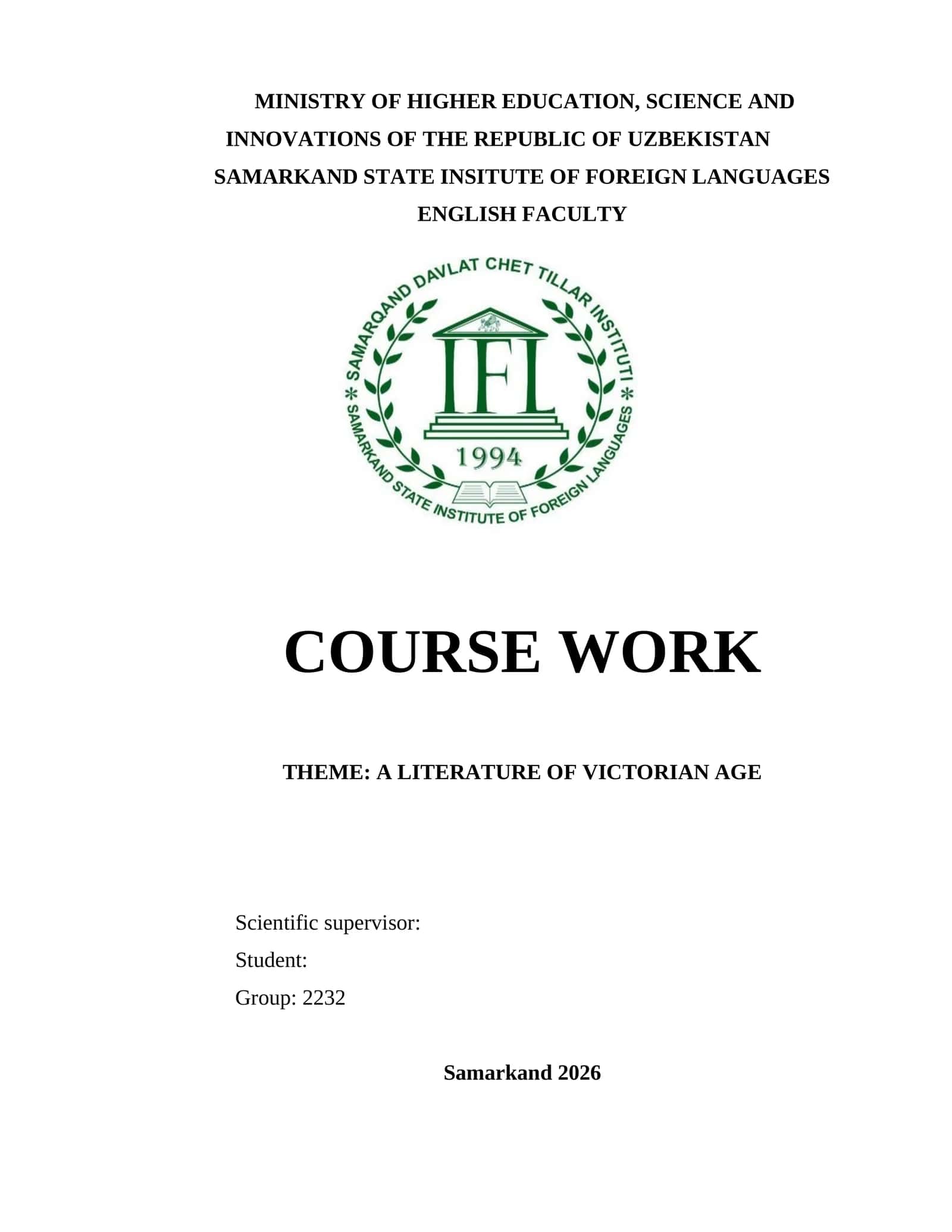 A LITERATURE OF VICTORIAN AGE