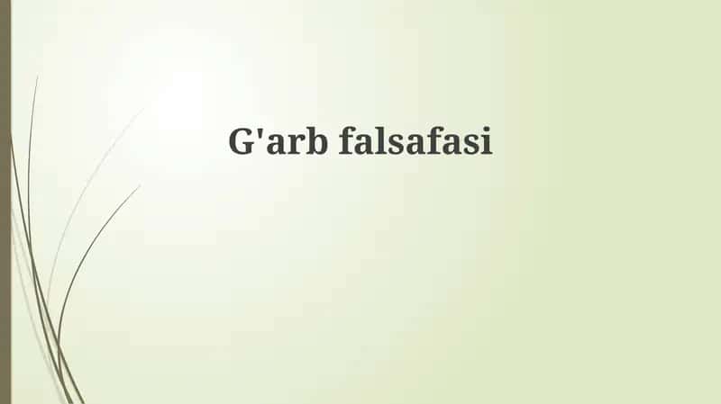 G'arb falsafasi