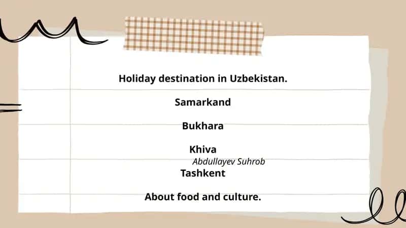 Holiday destination in Uzbekistan
