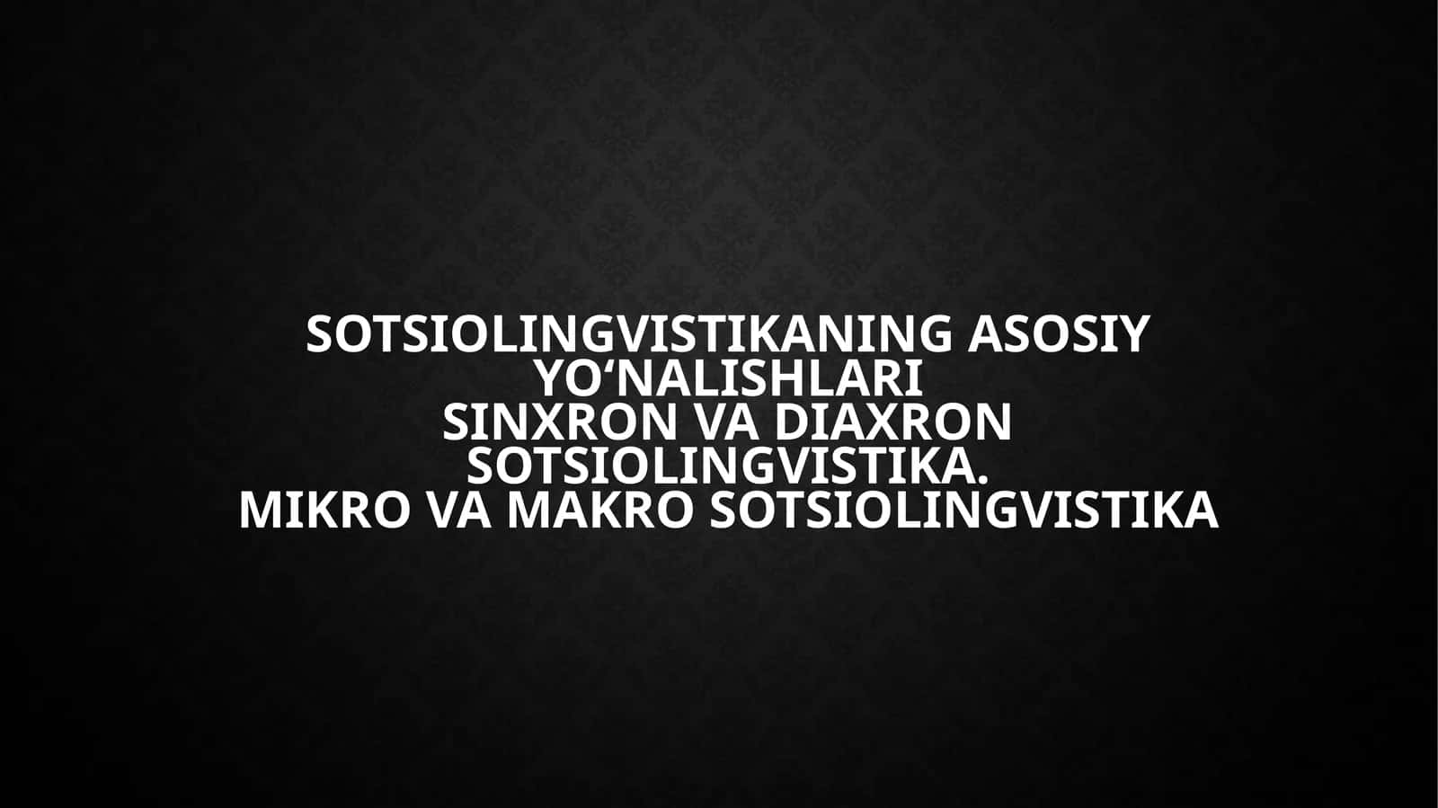 Sotsiolingvistika