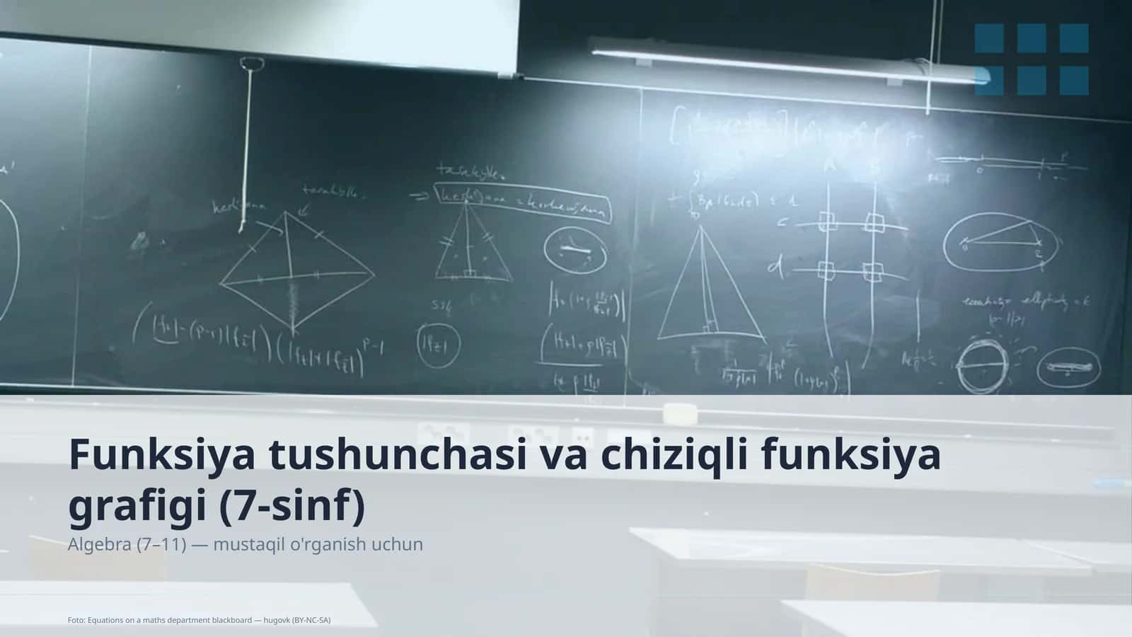 Funksiya tushunchasi va chiziqli funksiya grafigi (7-sinf)