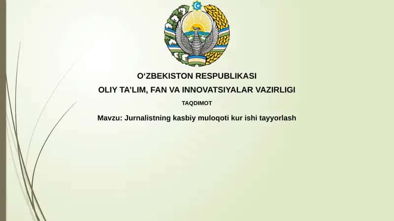 Jurnalistning kasbiy muloqotlari