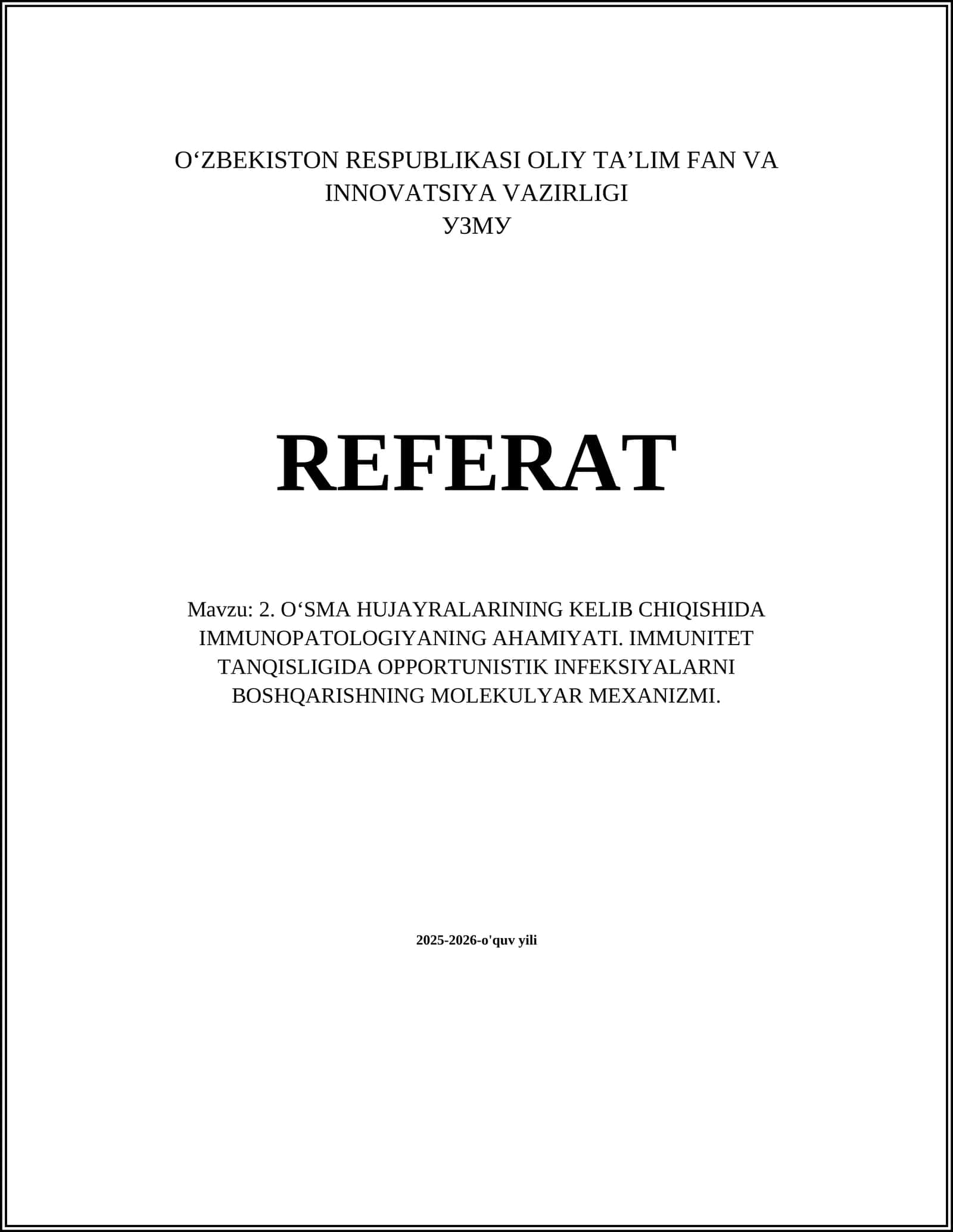 Immunopatologiya va o‘sma hujayralarining boshlang‘ich bosqichlari: surunkali yallig‘lanish roli