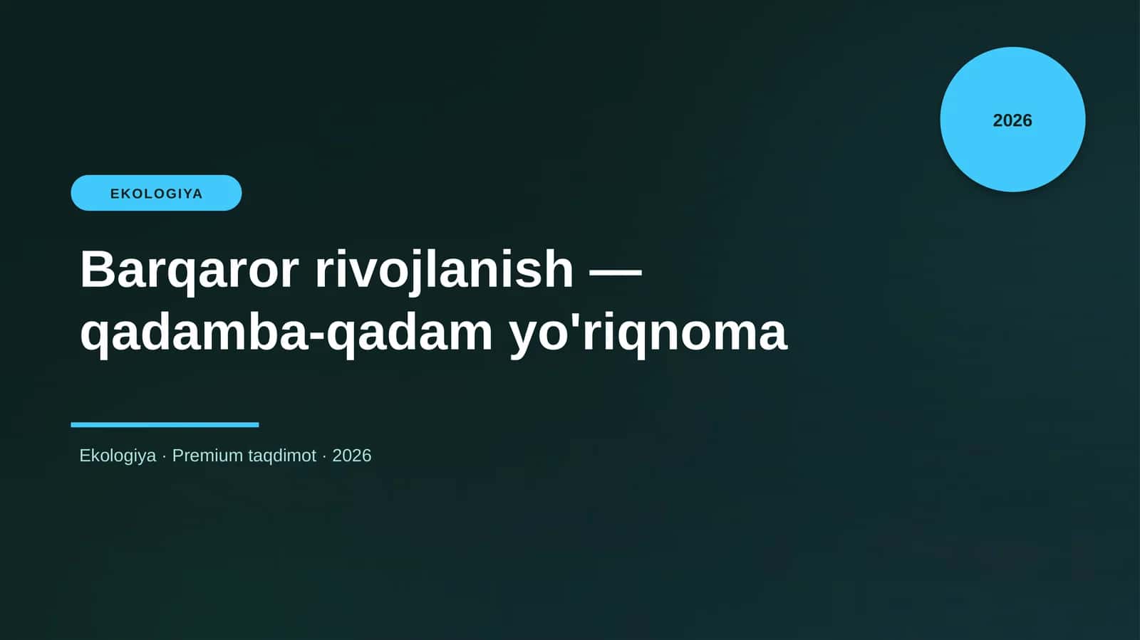 Barqaror rivojlanish — qadamba-qadam yo'riqnoma