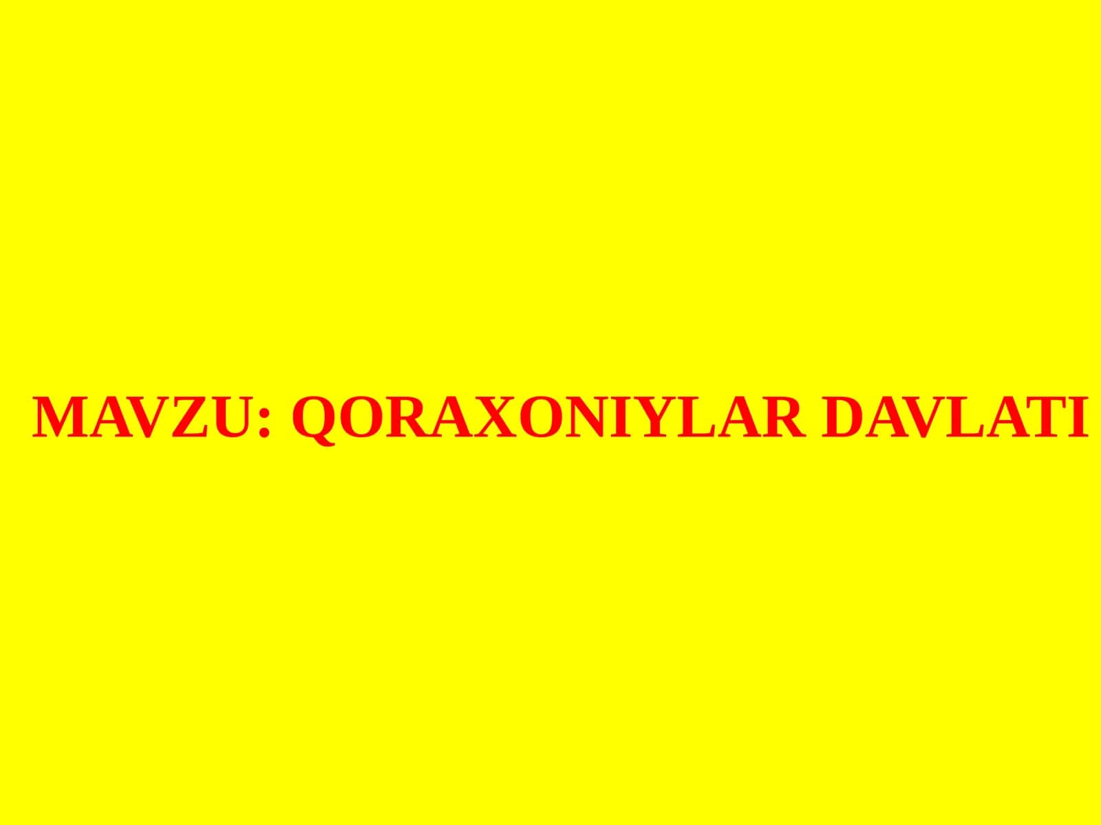 QORAXONIYLAR DAVLATI