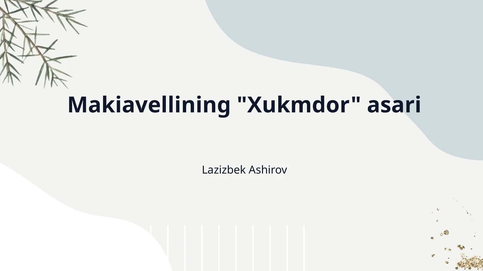 Makiavellining "Xukmdor" asari