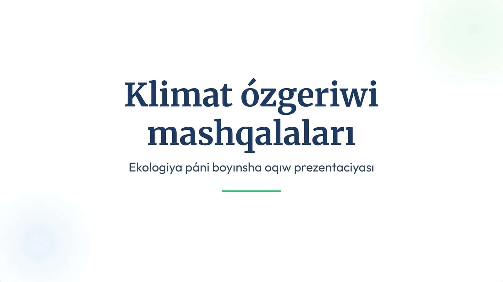 Klimat ózgeriwi mashqalaları