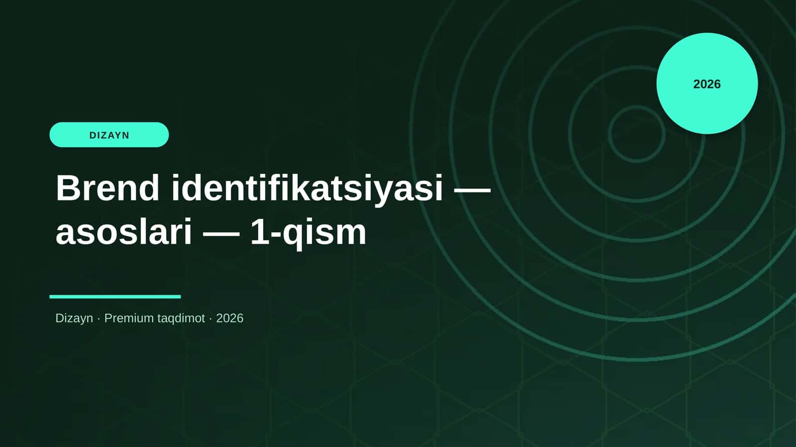 Brend identifikatsiyasi — asoslari — 1-qism