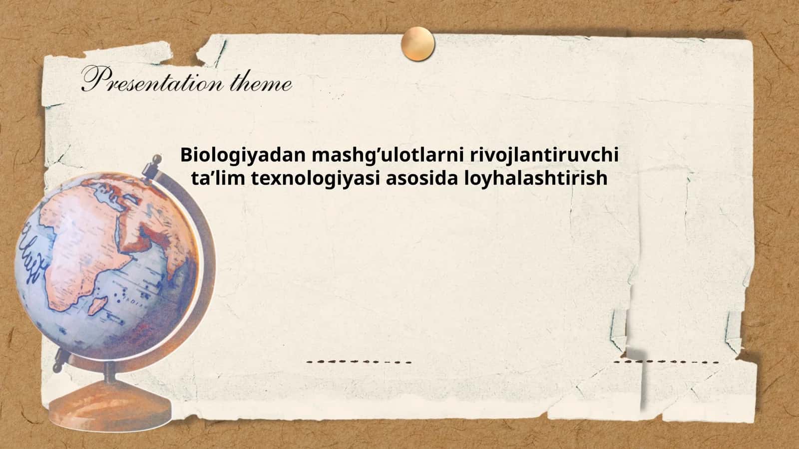 Biologiyadan mashg’ulotlarni rivojlantiruvchi ta’lim texnologiyasi