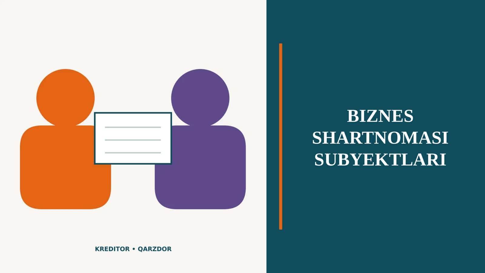 BIZNES SHARTNOMASI SUBYEKTLARI