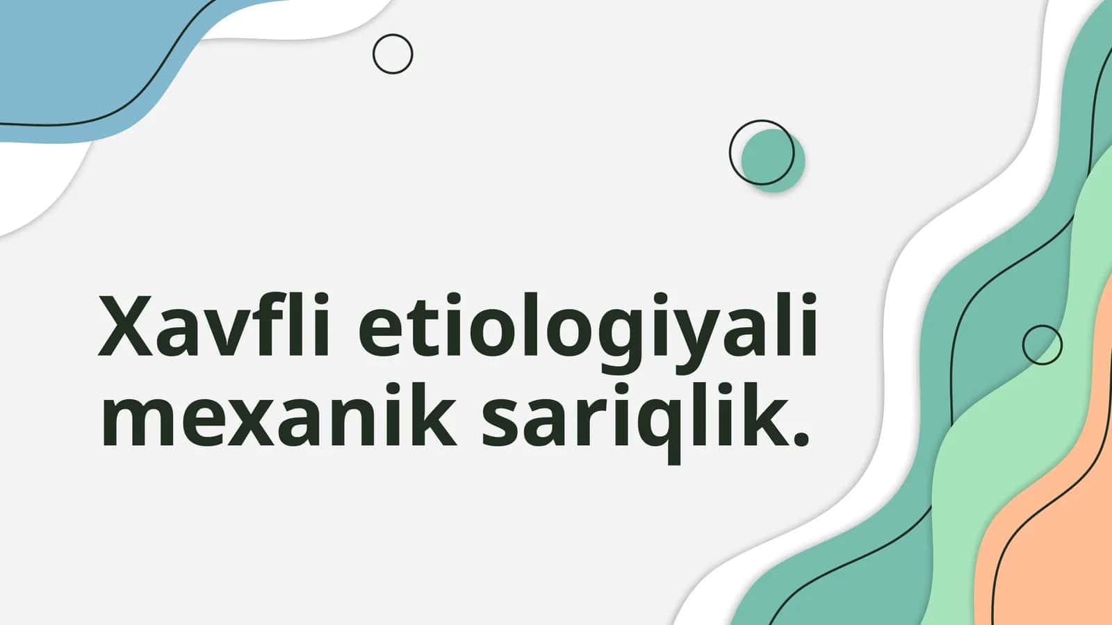 Xavfli etiologiyali mexanik sariqlik