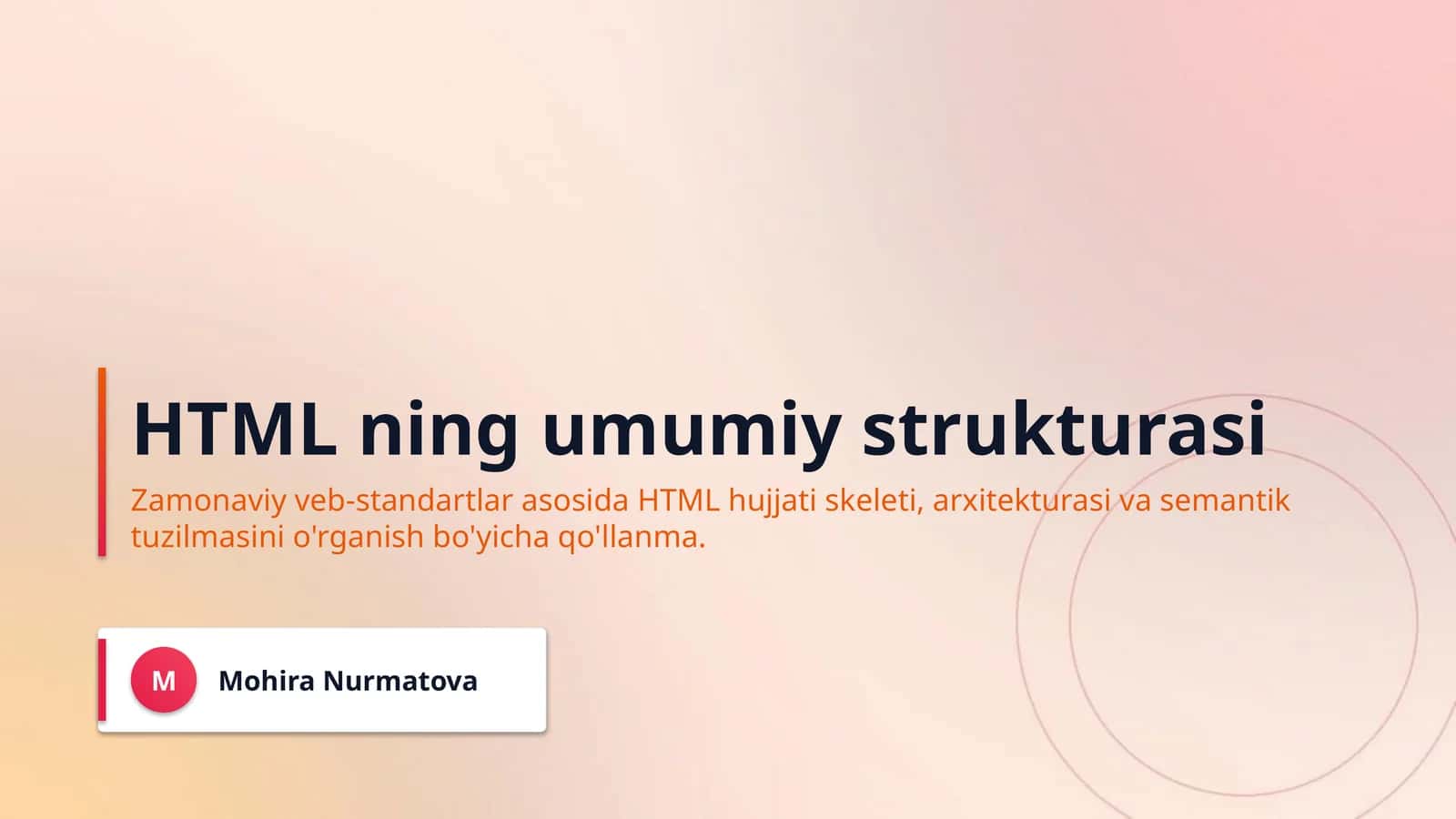 HTML ning umumiy strukturasi