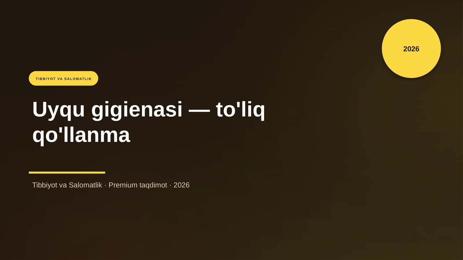 Uyqu gigienasi — to'liq qo'llanma