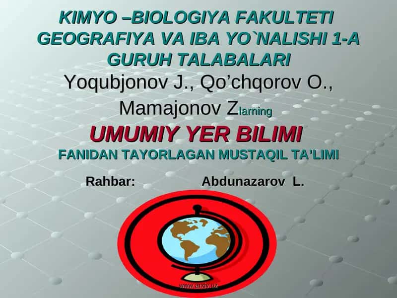 UMUMIY YER BILIMI
