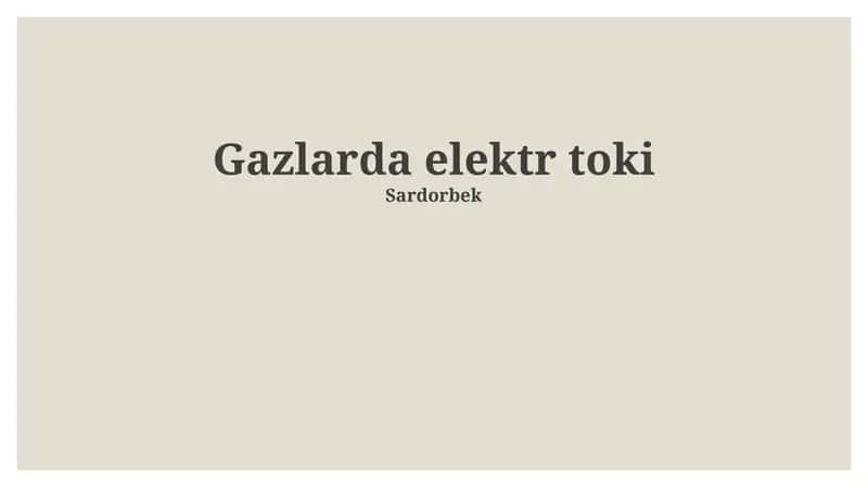 Gazlarda elektr toki