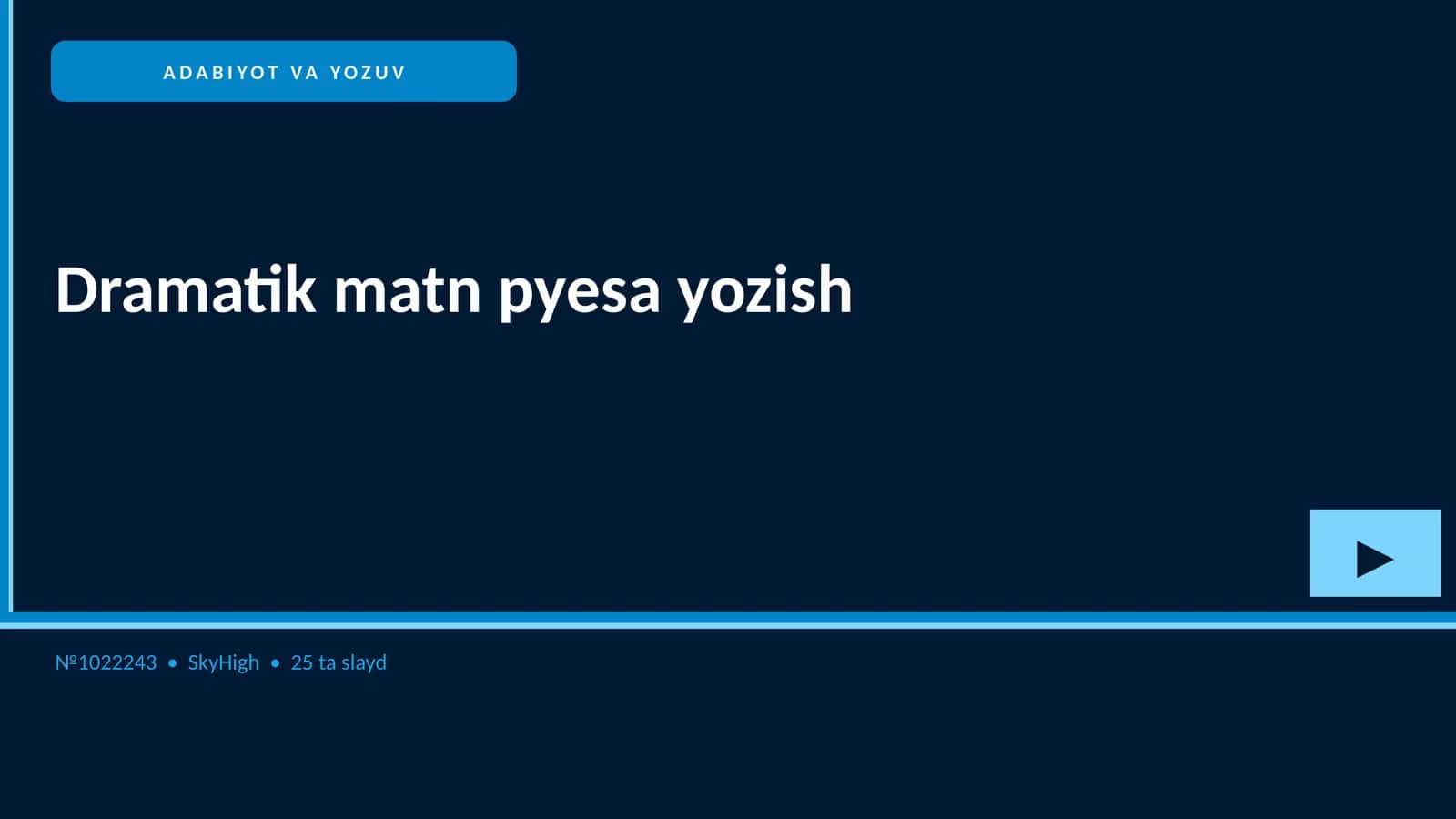 Dramatik matn pyesa yozish